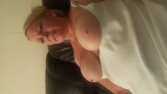 Blonde with tits out