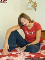 Teen girl teasing with panties play
