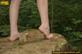 Outdoor pissing on a huge stub