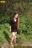 Pissing on a ground outdoor