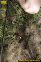 Pissing on a ground outdoor