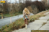 Teen walking and pissing outdoor
