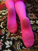 Magenta pantyhose play of blonde mom