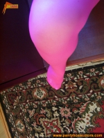 Magenta pantyhose play of blonde mom