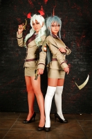 Scanty and Kneesocks cosplay
