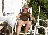 On the terrace over minidress
