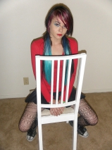 Hot sexy punk teenage girl bra, panties, fishnets