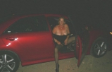 My slut wife posing in her car