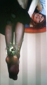 My cum on footjob teen