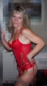 sexy slutty milf linda in red lingerie