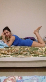 Sheraine Pornstar Looking Hot Blue Short Dress