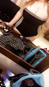 Big titted redhead squeeze - this ginger milf loves her boob