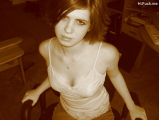 Hot young brunette's poses