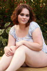 Chubby hairy in the garden