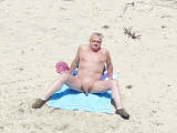 Flashing dans les dunes de la plage
