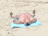 Flashing dans les dunes de la plage