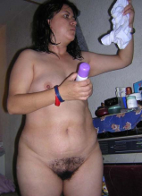 Nude and hairy