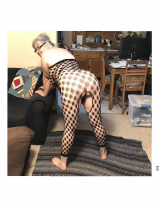 Chubby Kim posing in new outfit.