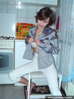 Horny russian teen kitchen photo session - N