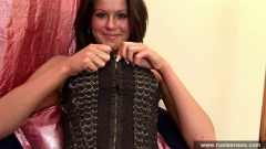 Russian sporty teen masturbates her shaved pussy - N