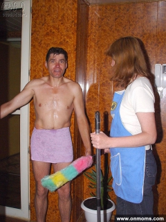 Mature maid fucked in the bathroom - N