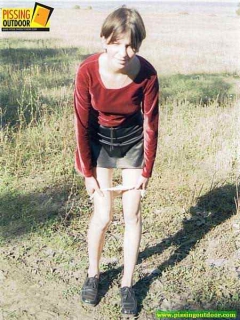 Young slim girl peeing - N