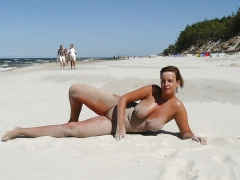 Naked on the public beach... - N