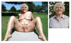 granny shows pussy - N