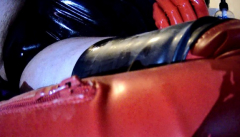 Latex boots anal enema - N