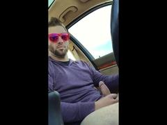 Big-Cock Hunks Play in the Car