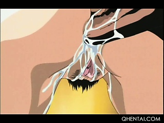 Chained hentai girl gets dripping cunt vibed and fucked