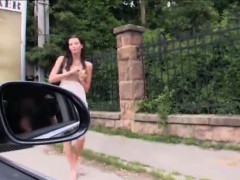 Puffy tits stranded teen Elisabeth hot fuck in the public