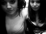 Two hot scene teens flash and finger on webcam