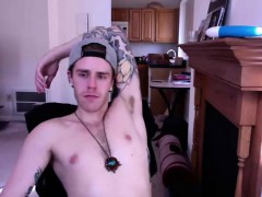 Two shy twinks jerk off on webcam