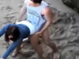 Voyeur outdoor bj on the beach