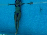 Mary Kalisy Russian Pornstar swims naked in the pool