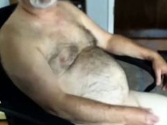 handsome hairy dad jerking off