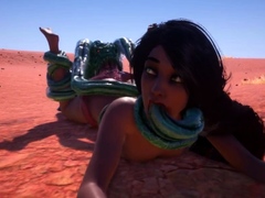 Foxy 3D Superwoman bounces up and down on a cock