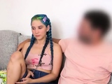 Cute Latina Blue Hair E girl Casting