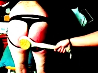 spanking my hubby's sissy-butt bright red