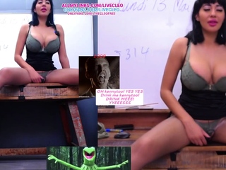 Hot brunette big boobs toying pink pussy