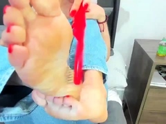 Busty blonde in foot fetish porn