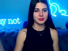 Cute curly brunette solo webcam masturbation
