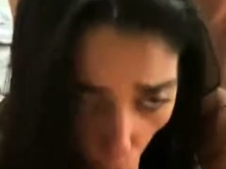 Big tit brunette MILF sucks and tit fucks a big cock