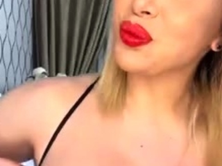Hot blonde with big boobs solo