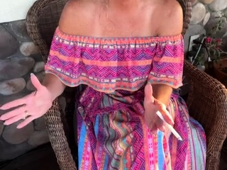 Sexy amateur mature blonde gives a great handjob at cum