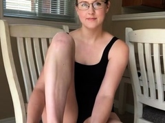 Mature blonde solo masturbation