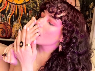 Brunette solo honey shows her masturbating skills