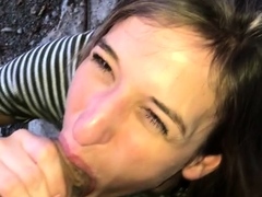 Czech amateur blowjob and fucking POV in public