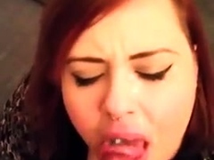 Amateur redhead girlfriend blowjob and anal with creampie